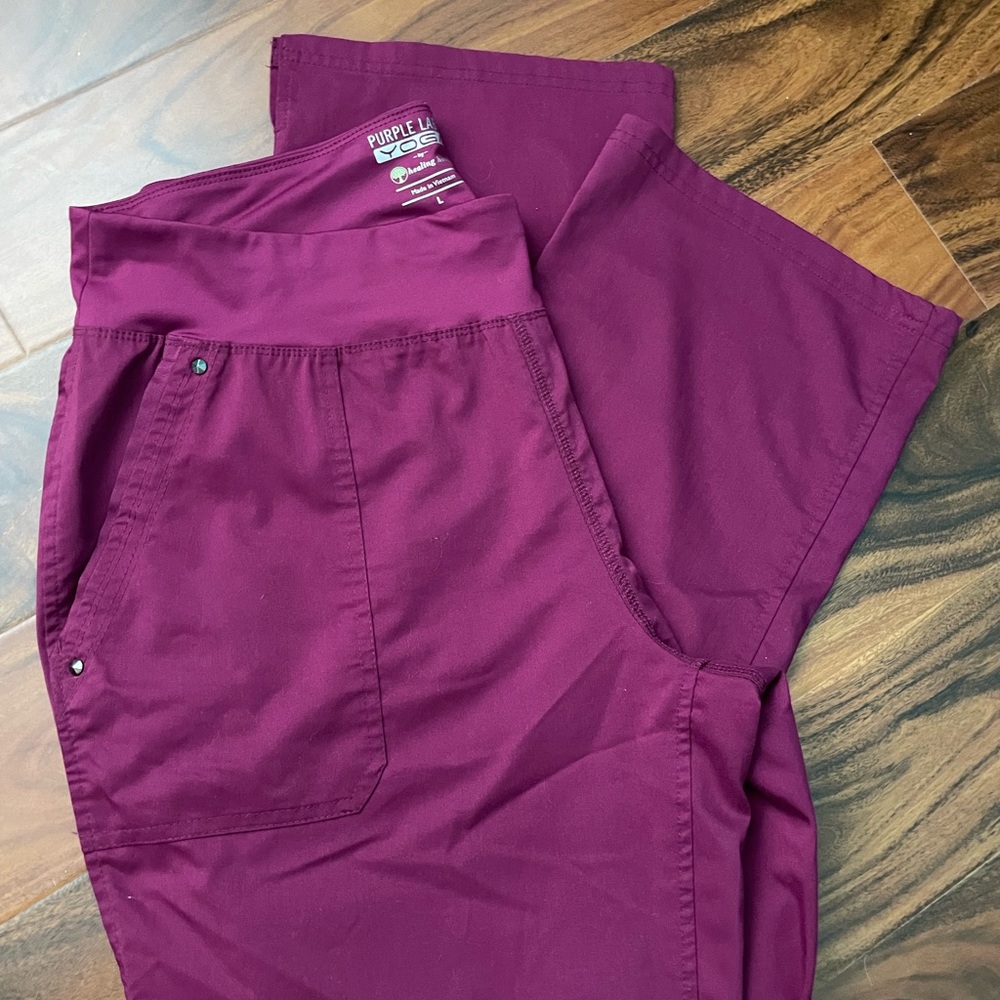 Healing hands wine scrub pants